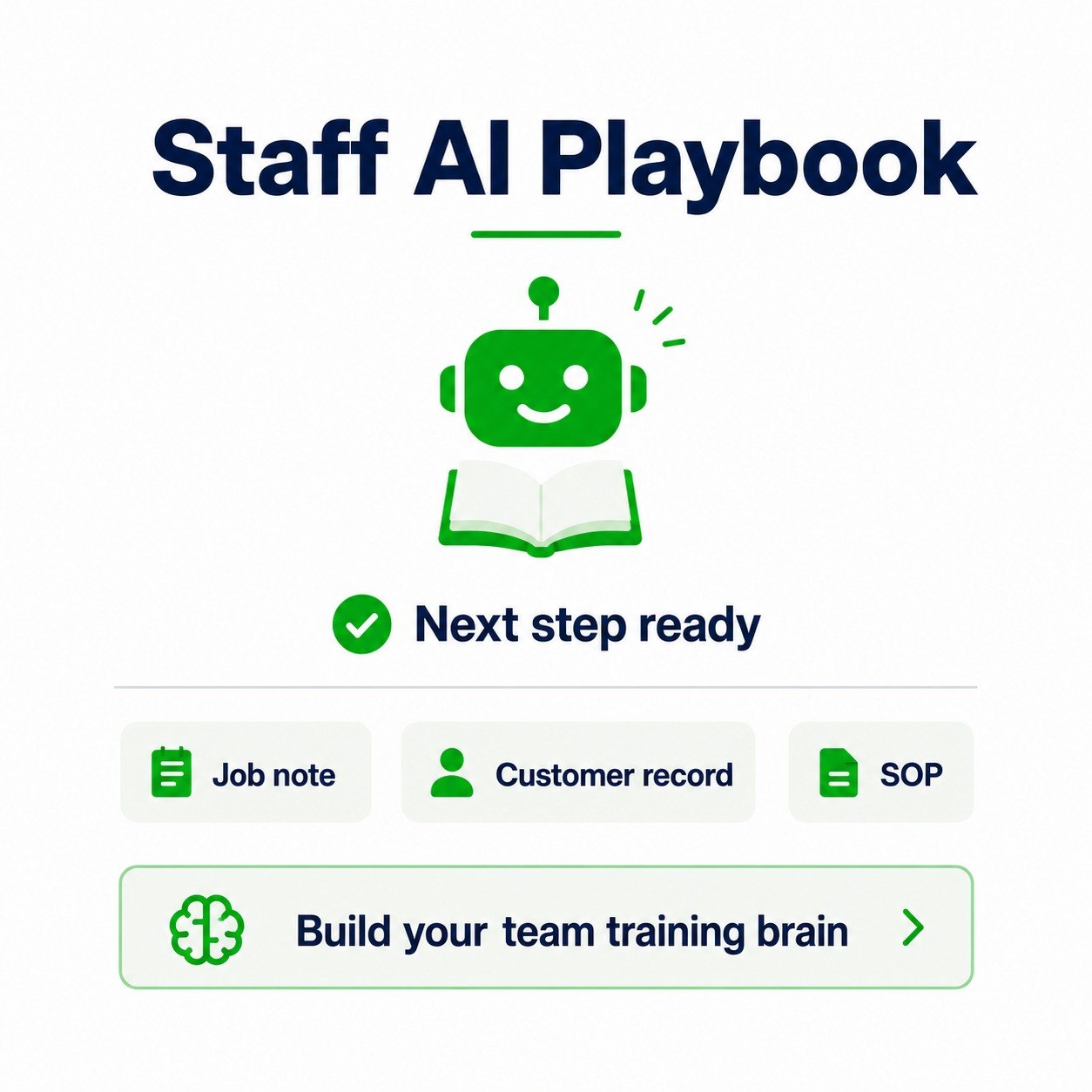 Staff AI playbook with next step ready for the office team